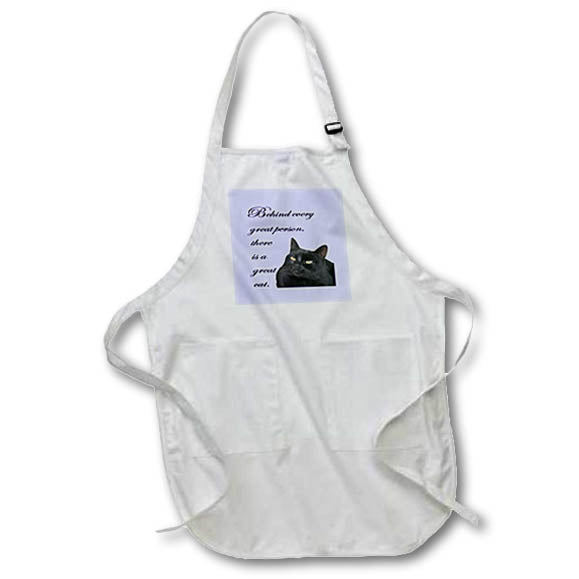 Apron - Behind Every Great Person There Is A Great Cat Quote Typography - Cat Quote