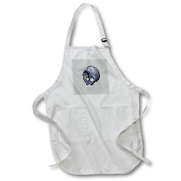 Apron - Broken Human Skull In Tattoo Style Illustration - Skull