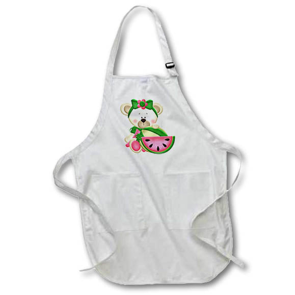 Apron - Cute Girl Bear With A Watermelon Slice Illustration Illustrations