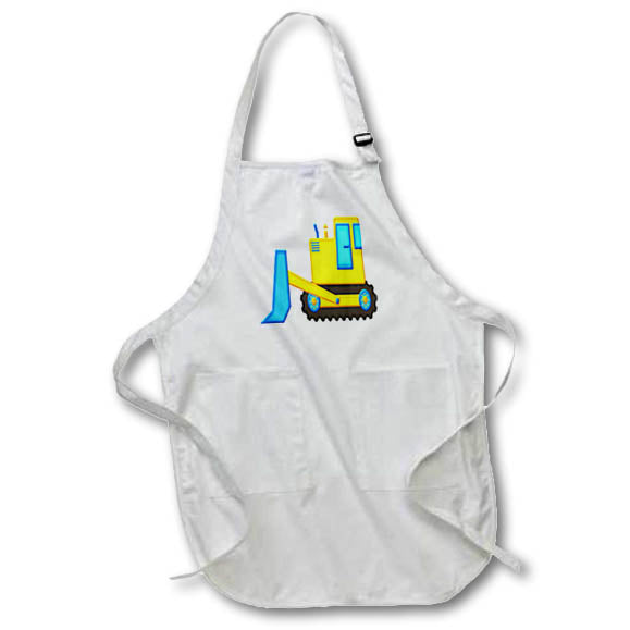Apron - Yellow and Blue Front Loading Tractor Illustration Illustrations