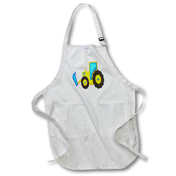 Apron - Cute Yellow and Blue Tractor Illustration Illustrations
