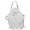 Apron - Glam Purple and Image Of Gold Easter Unicorn Face Illustration Illustrations