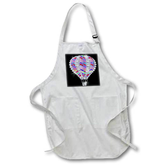 Apron - Glam Cheverson Stripes and Image Of Diamonds Hot Air Balloon Illustrations