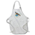 Apron - Pretty Blue and Aqua Floral Crowned Vintage Bird Illustration Illustrations