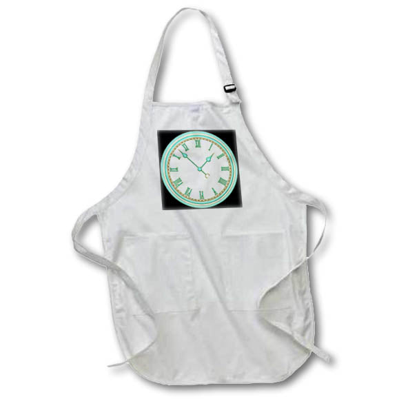 Apron - Cute Green Clock Illustration Illustrations