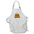 Apron - Cute Chocolate and Yellow and Red Decorated Cake With One Candle Illustrations