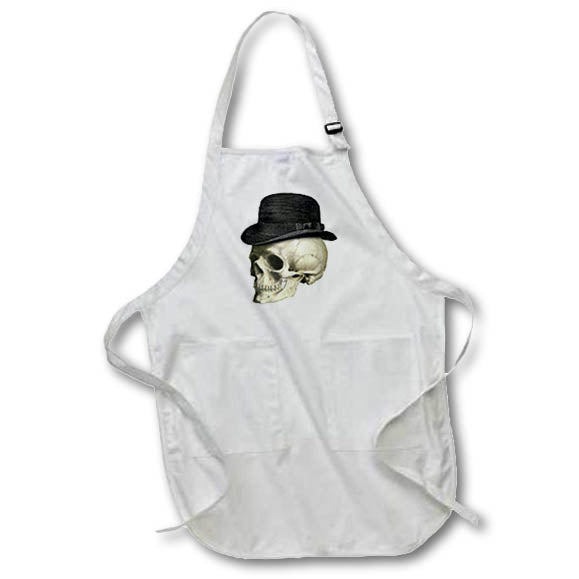 Apron - Skull Head With A Bowler Hat Illustration Illustrations