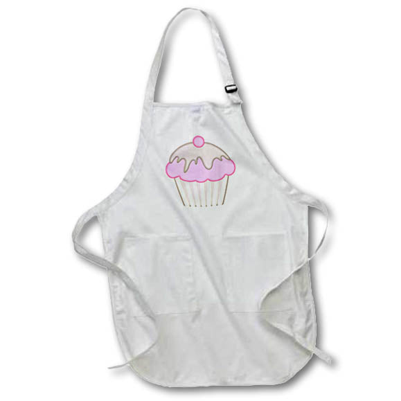 Apron - Cute Pink and Chocolate Cupcake Illustration Illustrations