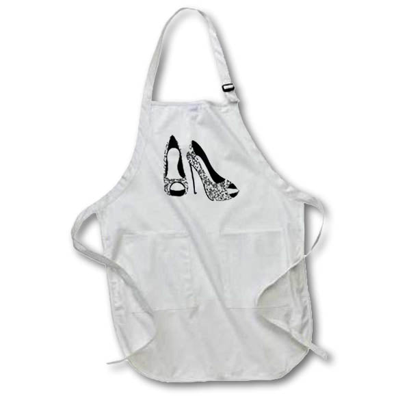 Apron - Glam Image Of Silver Glitter High Heel Shoes Illustration Illustrations