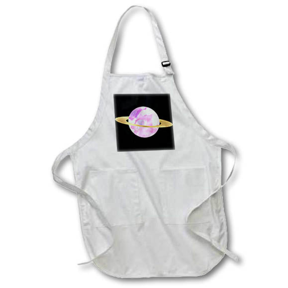 Apron - Modern Pink and Image Of Gold Mars Illustration Illustrations