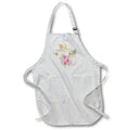 Apron - Pink, White, and Image Of Gold Floral Pumpkin Illustration Illustrations