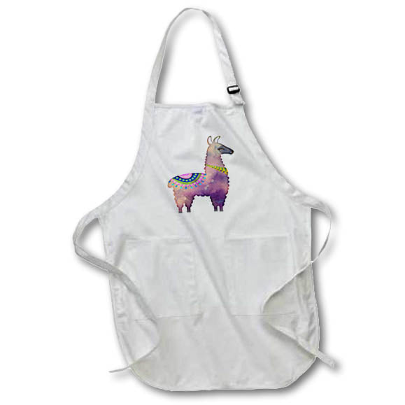 Apron - Pretty Purple Image Of Watercolor Llama Illustration Illustrations