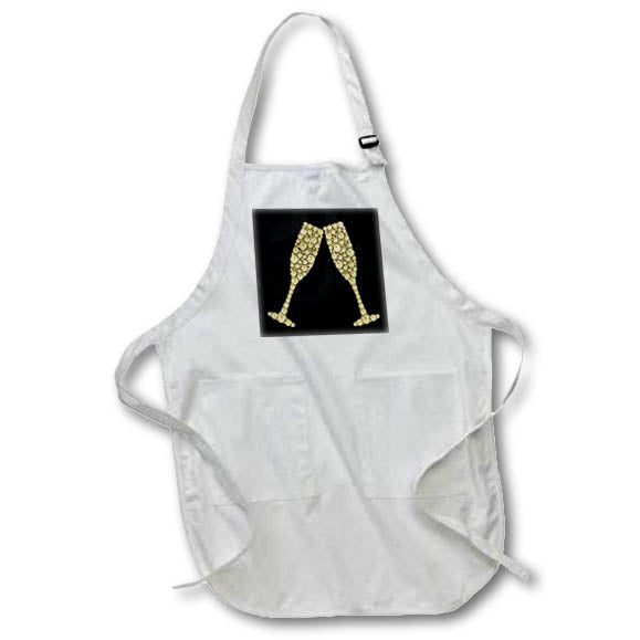 Apron - Glam Image Of Gold Image Of Jewels Champagne Glasses Illustrations