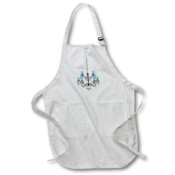 Apron - Black and Blue Chandelier Illustration Illustrations