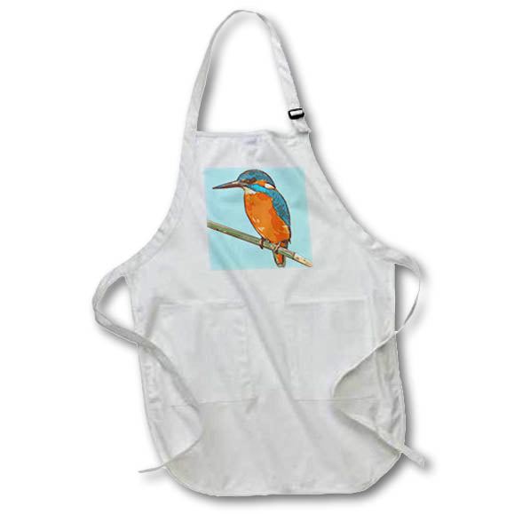 Apron - Cartoon Style Kingfisher Black Outline Art Vector Art - Kingfisher