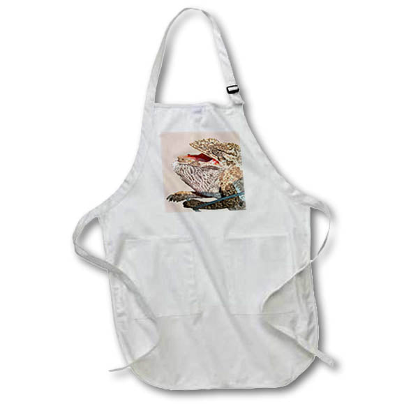 Apron - Chameleon With Open Mouth Nerdy Reptile Photograph Vector Art - Chameleon Lizard