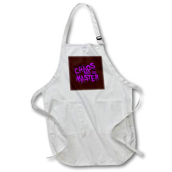 Apron - Chaos Has No Master Messy Purple Graffiti Text Typography - Chaos