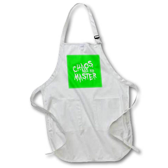 Apron - Chaos Has No Master Messy White Graffiti Text Typography - Chaos