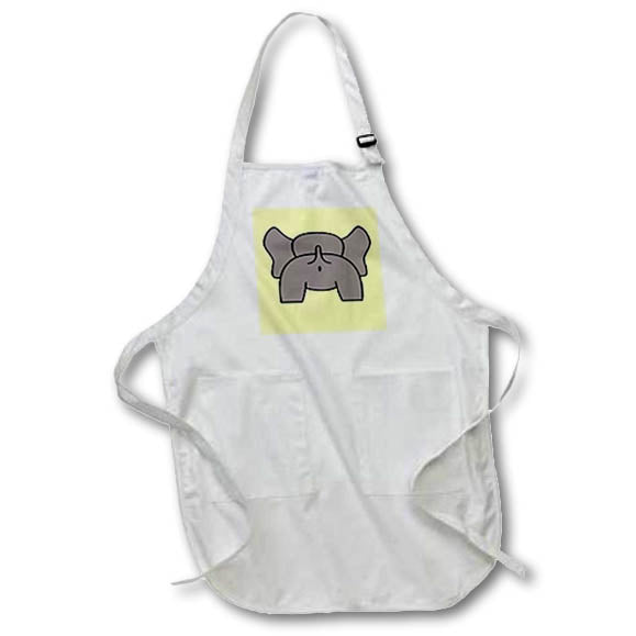 Apron - Curvacious Elephant Backside Not Caring About Anything Illustration - Elephant
