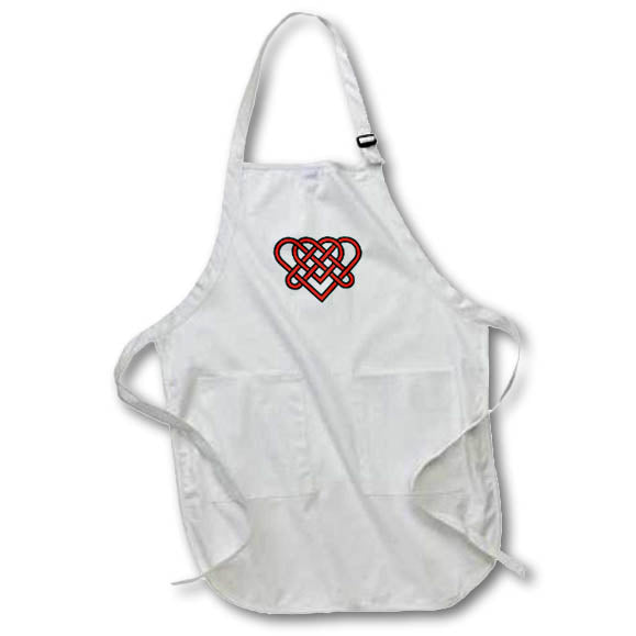 Apron - Celtic Eternal Love Knot Romantic Heart Red Design Acrylic Painting - Celtic Love Knot