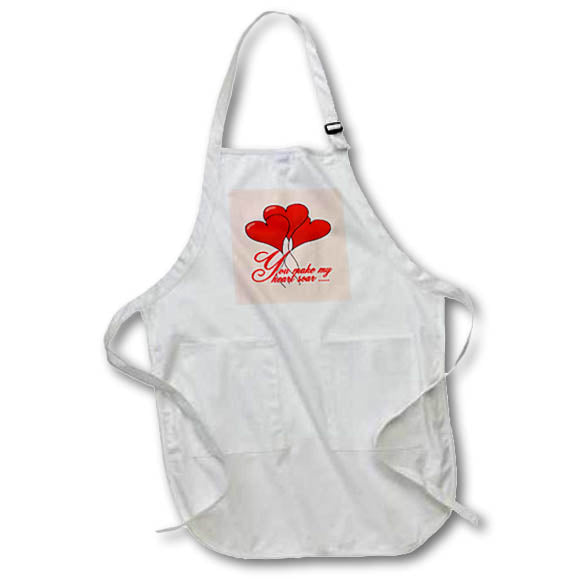 Apron - You Make My Heart Soar Red Text And Heart Balloons Vector Art - Valentines Day Romance