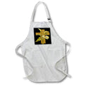 Apron - Three Calla Lilies And Christian Cross Black Outline Art Acrylic Painting - Easter Calla And Cross