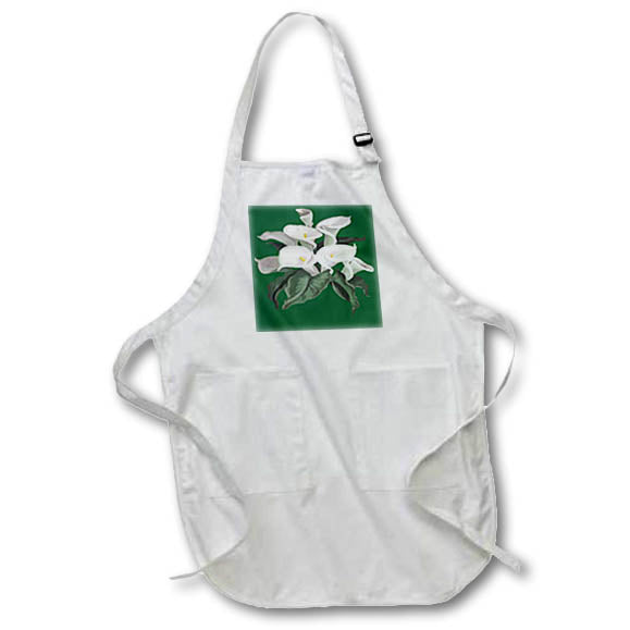 Apron - Artistic Cream White Calla Lilies Bouquet Isolated Acrylic Painting - Calla Lilies