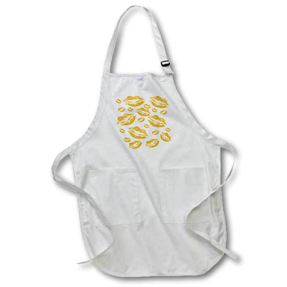 Apron - Cover Me In Kisses Opulent Lipstick Flirtatious Fun Vector Art - Lipstick Kisses