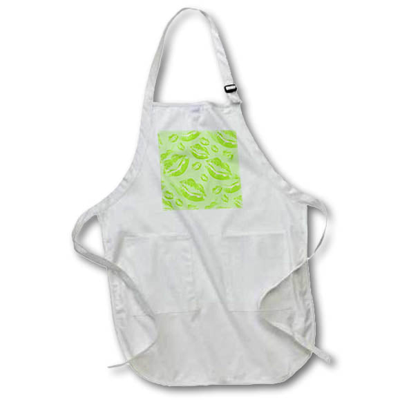 Apron - Two Kisses Collided Lip Smacking Lime Colored Lips Pattern Pattern - Lipstick Kisses