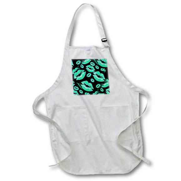 Apron - Two Kisses Collided Lip Affectionate Aqua Colored Lips Pattern Pattern - Lipstick Kisses