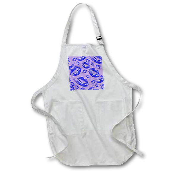 Apron - Two Kisses Collided Lip Bold Blue Lips Pattern Pattern - Lipstick Kisses