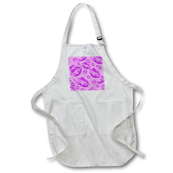 Apron - Two Kisses Collided Playful Pink Colored Lips Pattern Pattern - Lipstick Kisses