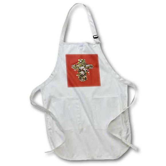 Apron - Easter Christian Cross of Flowers Vector Art - Flowering Of The Cross