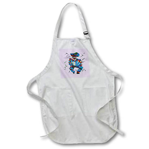 Apron - Cubist Portrait of Accordian Player Street Artist Isolated Acrylic Painting - Accordion Player