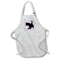Apron - Cute Baby Black Cat Silhouette Tail Held High Vector Art - Black Cat Silhouette
