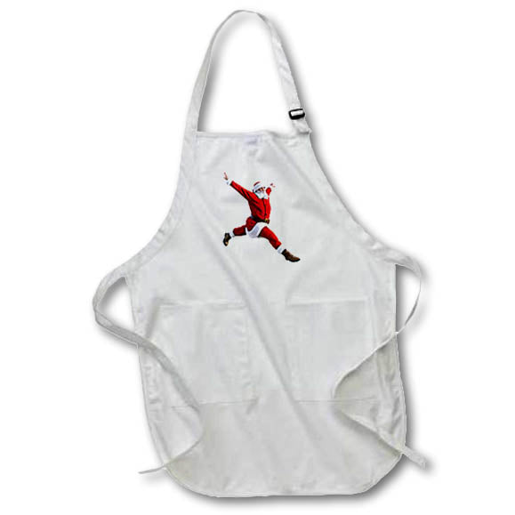 Apron - Santa Claus Leaping to His Left Graphics Holiday Christmas