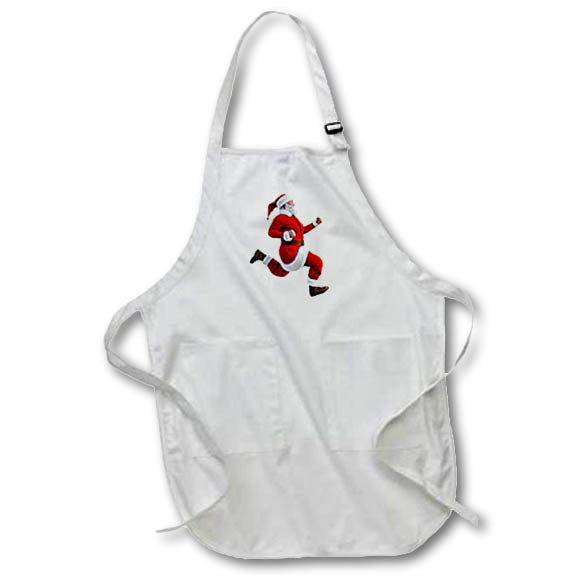 Apron - Santa Claus Running to His Left Graphics Holiday Christmas