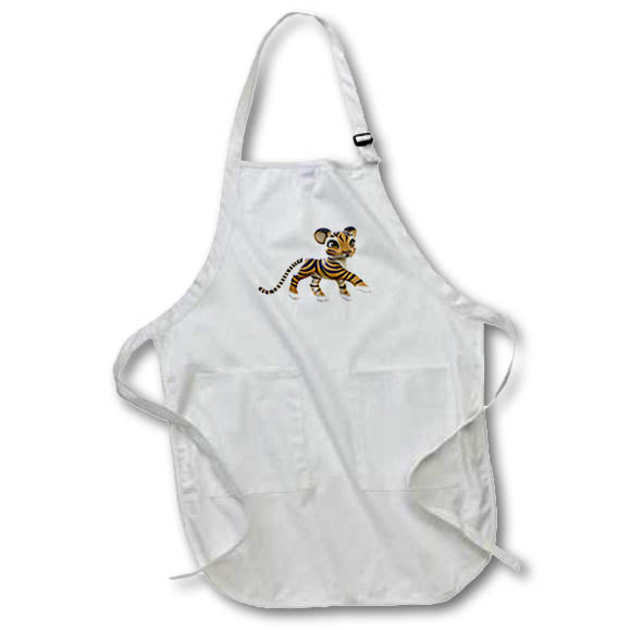 Apron - Cartoon Tiger Walking Left Graphics Cartoon