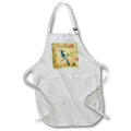 Apron - Image of A French Vintage Bluebird With Leaves And Pink Flowers lens Art by Florene - Vintage French