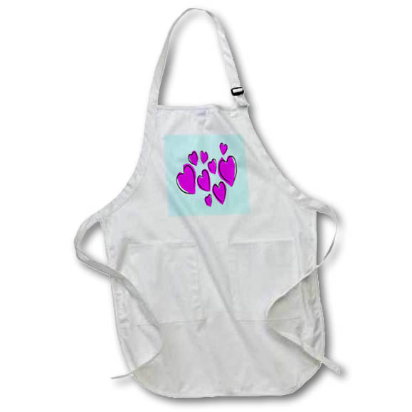 Apron - Cute Hearts Hand Drawn Bold Pink Romantic Doodle Pattern - Heart Pattern