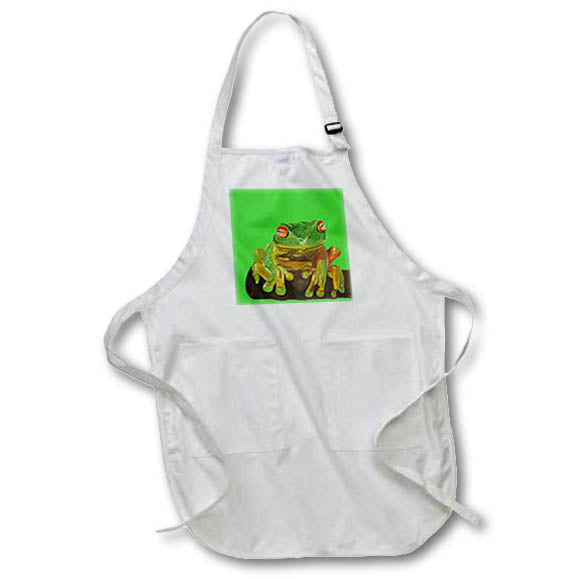 Apron - Red Eyed Tree Frog Realistic Artwork Vector Art - Red Eyed Tree Frog