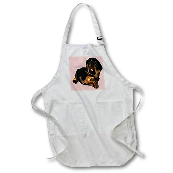 Apron - Cute Rottweiler Puppy Vector Vector Art - Rottweiler Puppy