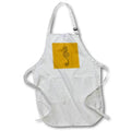 Apron - Cute Seahorse Tattoo Style In Ochre Yellow Vector Art - Seahorse