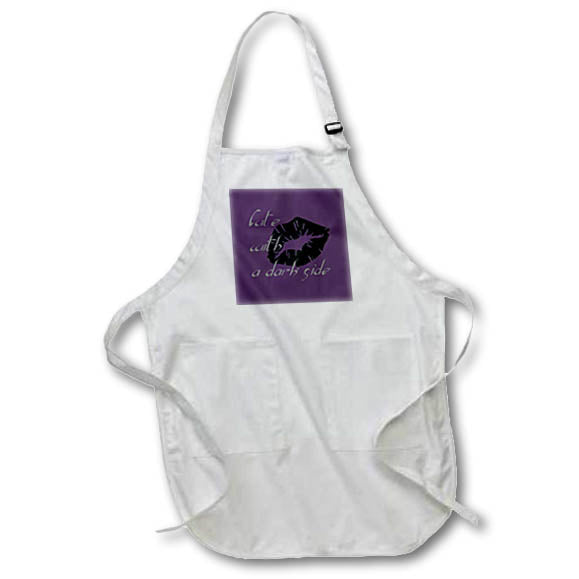 Apron - Cute With A Dark Side Gothic Valentine Vector Art - Lipstick Kiss