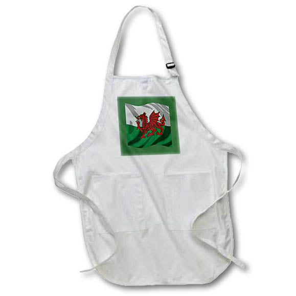Apron - Y Ddraig Goch Welsh Flag Rugby Union v2 Vector Art - Flag of Wales