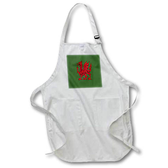 Apron - The Red Dragon or Y Ddraig Goch Isolated Vector Art Vector Art - Flag of Wales