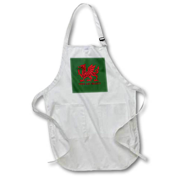 Apron - Thou Art Mighty Red Dragon Welsh Rugby Vector Art - Flag of Wales