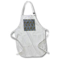 Apron - Elegant Blue, Black, and Image Of Gold Framed Floral Pattern Patterns