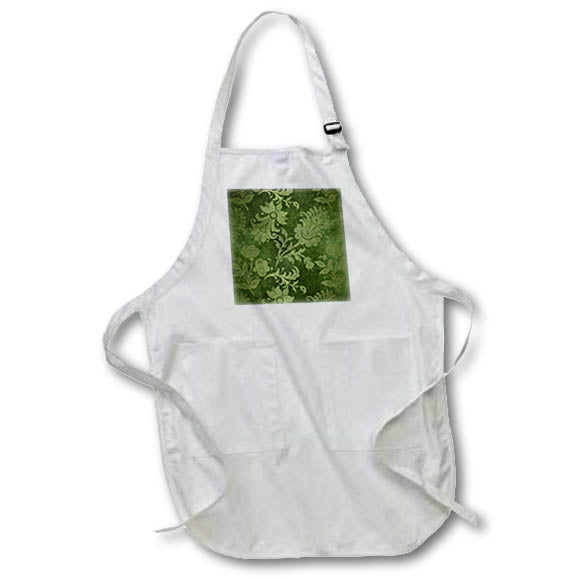Apron - Green on Green Art Nouveau Floral Pattern Patterns