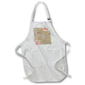 Apron - Newsprint and Image Of Gold Honeycomb Pink Floral Collage Patterns